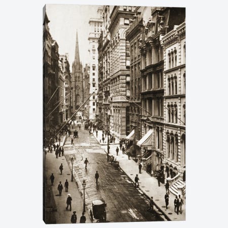 Wall Street, New York City, 1898 Canvas Print #BMN11182} by American Photographer Canvas Art Print