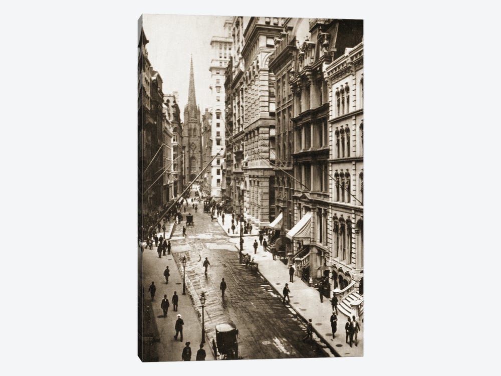 Wall Street, New York City, 1898 by American Photographer 1-piece Canvas Art Print