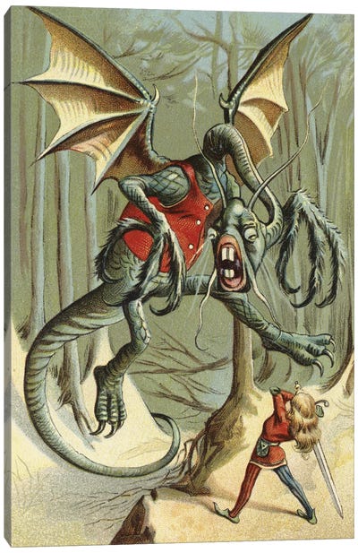 Beware The Jabberwock, My Son (Illustration From Carroll's Through The Looking-Glass, And What Alice Found There) Canvas Art Print