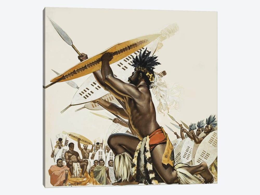 African Warriors by Angus McBride 1-piece Canvas Art