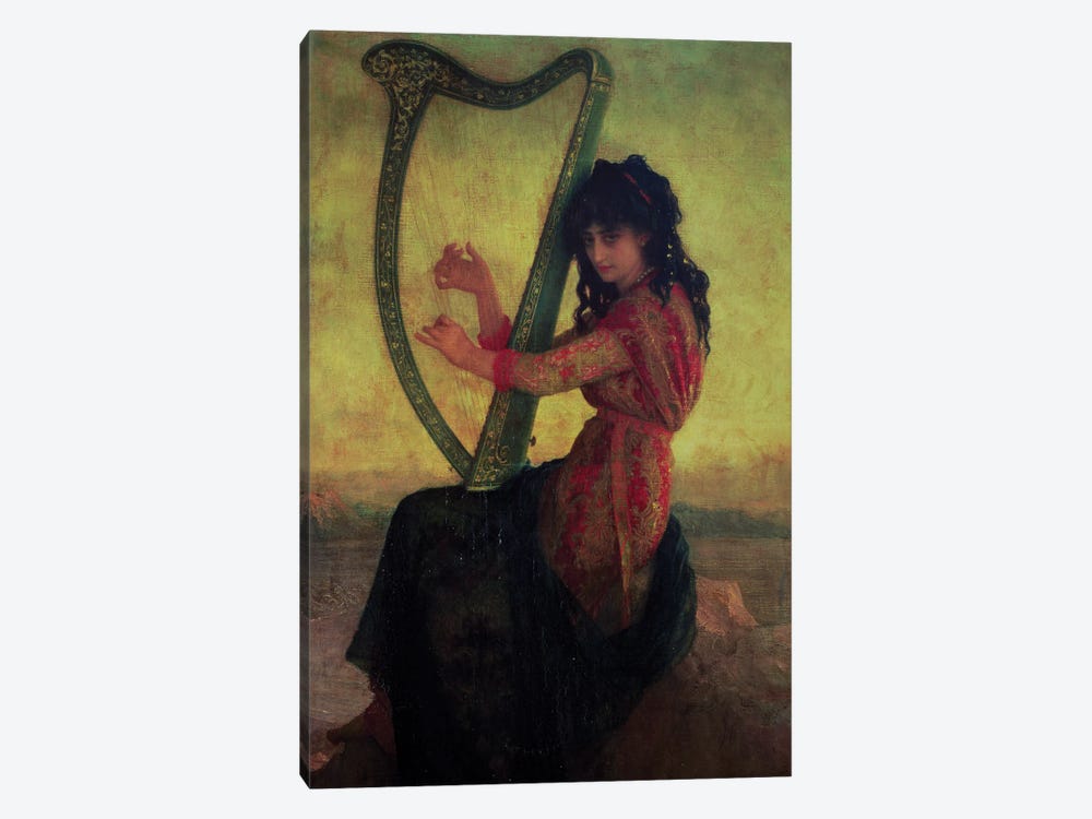 Muse Playing The Harp 1-piece Canvas Print