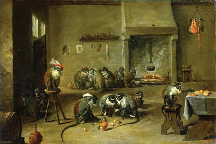 Monkeys In A Kitchen, c.1645