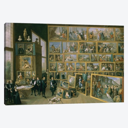 The Archduke Leopold Wilhelm In His Picture Gallery In Brussels, 1651 Canvas Print #BMN11215} by David Teniers the Younger Canvas Wall Art