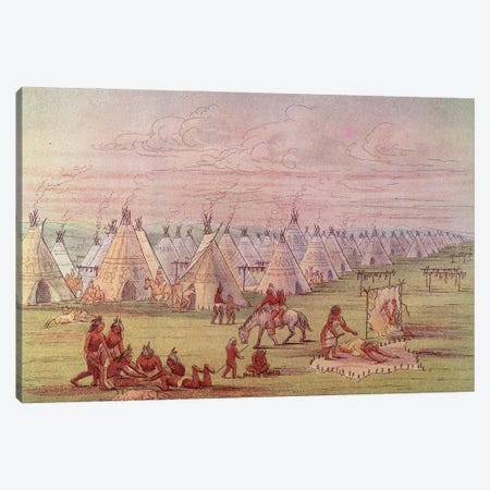 Comanchee Village  Canvas Print #BMN1121} by George Catlin Canvas Print