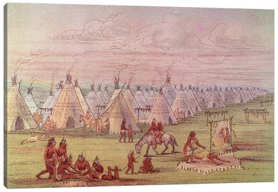 Comanchee Village  Canvas Art Print