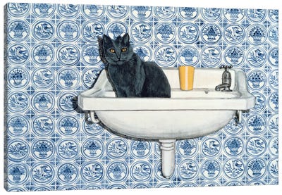 My Bathroom Cat Canvas Art Print