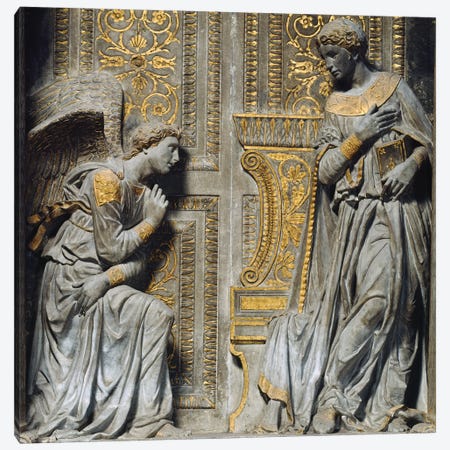Detail Of The Virgin & Angel, Cavalcanti Anunciation, c.1435 Canvas Print #BMN11228} by Donatello Canvas Artwork