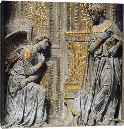 Detail Of The Virgin & Angel, Cavalcanti Anunciation, c.1435 Canvas Art Print
