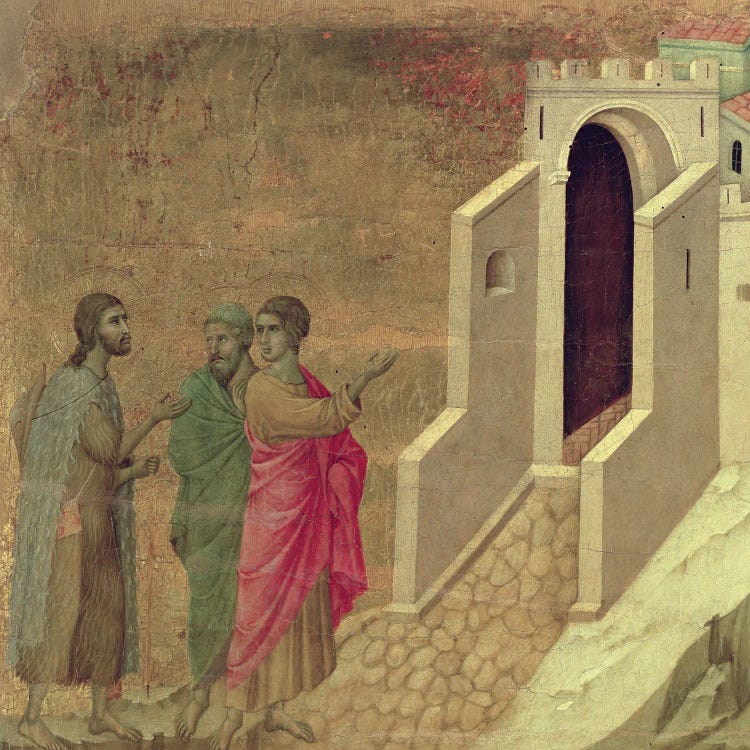 Christ Appearing On The Road To Emmaus, Reverse Side Of Maestà Altarpiece, 1308-11