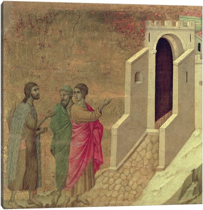 Christ Appearing On The Road To Emmaus, Reverse Side Of Maestà Altarpiece, 1308-11 Canvas Art Print