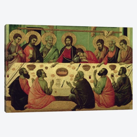 The Last Supper, Reverse Side Of Maestà Altarpiece, 1308-11 Canvas Print #BMN11234} by Duccio di Buoninsegna Canvas Wall Art