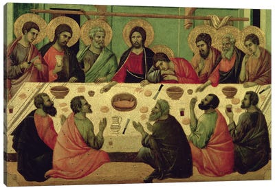 The Last Supper, Reverse Side Of Maestà Altarpiece, 1308-11 Canvas Art Print