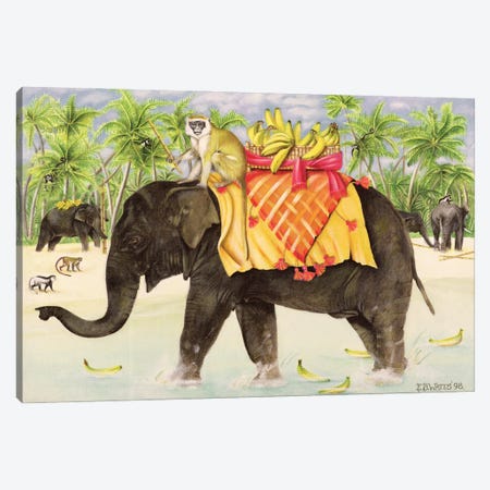 Elephants With Bananas, 1998 Canvas Print #BMN11239} by E.B. Watts Art Print