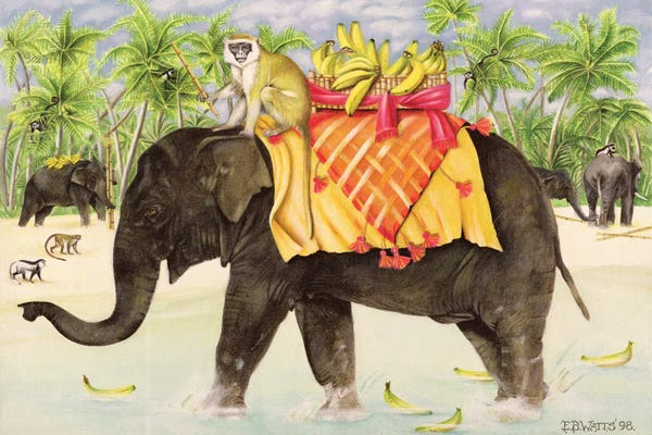 Monkeys: Elephants With Bananas, 1998 by E.B. Watts