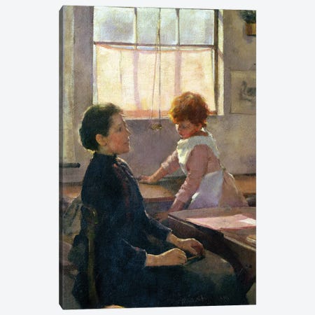 Detail Of Teacher And Student At Desk, School Is Out, 1889 Canvas Print #BMN11245} by Elizabeth Adela Stanhope Forbes Art Print