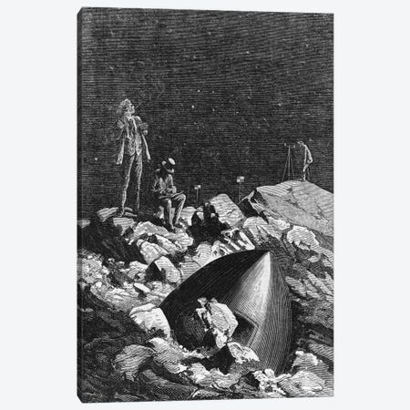I Think I See Them (Illustration From Jules Verne's From The Earth To The Moon) Canvas Print #BMN11252} by Emile Antoine Bayard Canvas Art Print