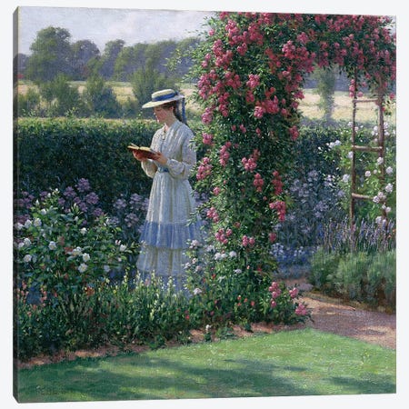 Sweet Solitude, 1919 Canvas Print #BMN1126} by Edmund Blair Leighton Canvas Wall Art