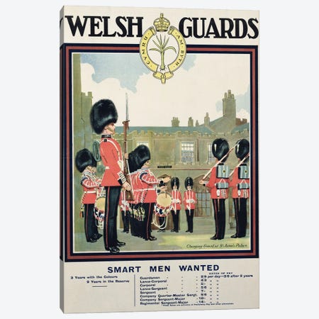 Smart Men Wanted, Welsh Guards Recruitment Poster, 1919 Canvas Print #BMN11279} by English School Canvas Print