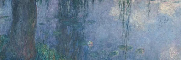 Claude Monet: Waterlilies: Morning with Weeping Willows, detail of the left section, 1914-18   by Claude Monet