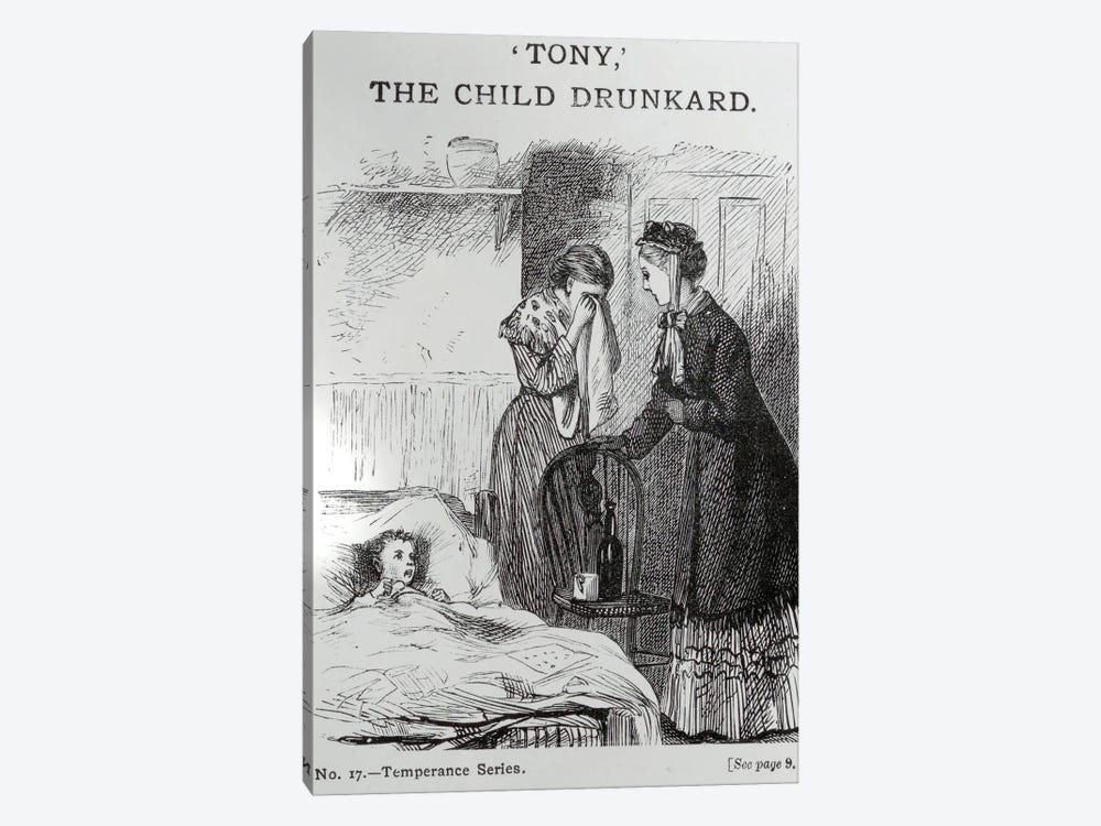 Tony, The Child Drunkard (Temperance Movemement Propaganda Poster), c.1860 by English School 1-piece Canvas Art Print