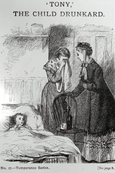 English School: Tony, The Child Drunkard (Temperance Movemement Propaganda Poster), c.1860 by English School