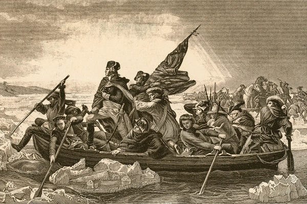 History: Washington Crossing The Delaware by English School