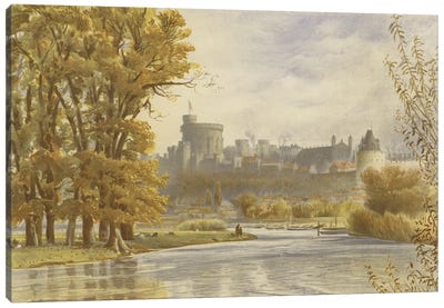 Windsor Castle From The Thames Canvas Art Print
