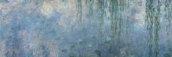 Claude Monet: Waterlilies: Morning with Weeping Willows, detail of central section, 1914-18 by Claude Monet