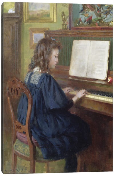 Playing The Piano Canvas Art Print