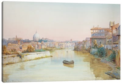 View Of The Tevere From The Ponte Sisto Canvas Art Print