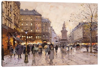 An Autumn Evening In Paris Canvas Art Print