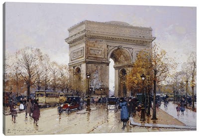 L' Arc de Triomphe, Paris Canvas Art Print - Monument Art