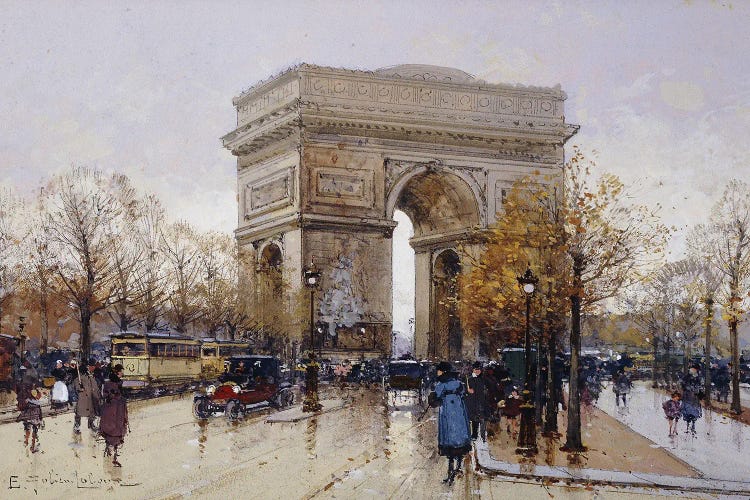 L' Arc de Triomphe, Paris by Eugene Galien-Laloue wall art