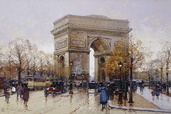 Arches: L' Arc de Triomphe, Paris by Eugene Galien-Laloue