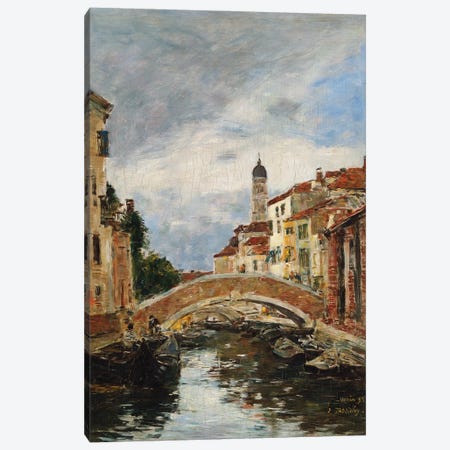 A Small Venetian Canal, 1895 Canvas Print #BMN11324} by Eugene Louis Boudin Canvas Artwork