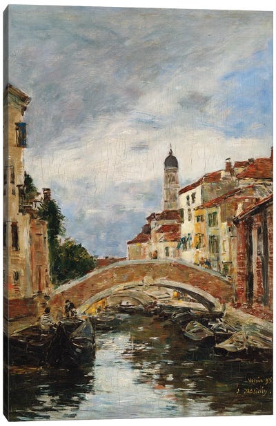 A Small Venetian Canal, 1895 Canvas Art Print