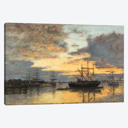 Bordeaux, In The Harbor, 1880 Canvas Print #BMN11326} by Eugene Louis Boudin Canvas Wall Art