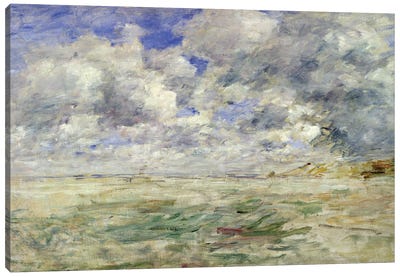 Stormy Sky Above The Beach At Trouville, c.1894-97 Canvas Art Print