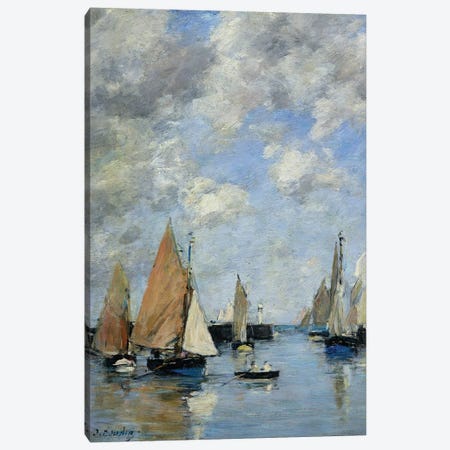 The Jetty At High Tide, Trouville Canvas Print #BMN11333} by Eugene Louis Boudin Canvas Art