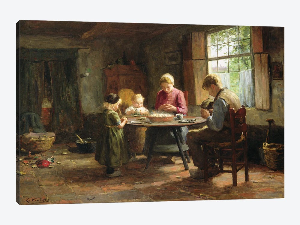 A Dutch Interior - Grace Before The Meal by Evert Pieters 1-piece Canvas Art