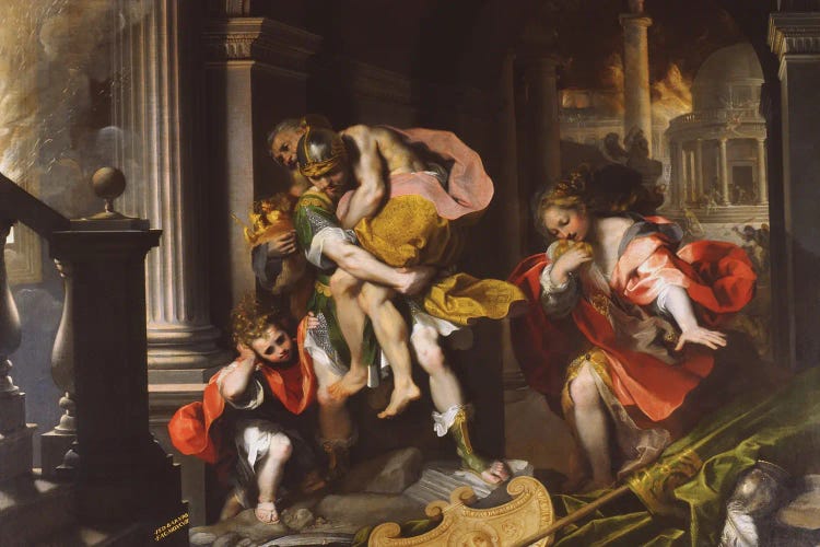 Aeneas' Flight From Troy, 1598 by Federico Barocci wall art