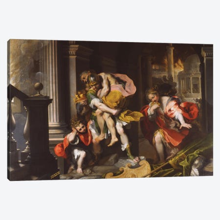 Aeneas' Flight From Troy, 1598 Canvas Print #BMN11346} by Federico Barocci Canvas Art