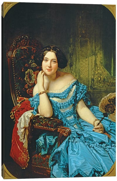 Portrait Of Amalia de Llano y Dotres, Countess Of Vilches, 1853 Canvas Art Print