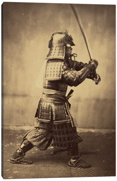 Japanese Warrior In Armour, 1865-67 Canvas Art Print