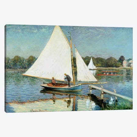 Sailing at Argenteuil, c.1874  Canvas Print #BMN1135} by Claude Monet Canvas Print