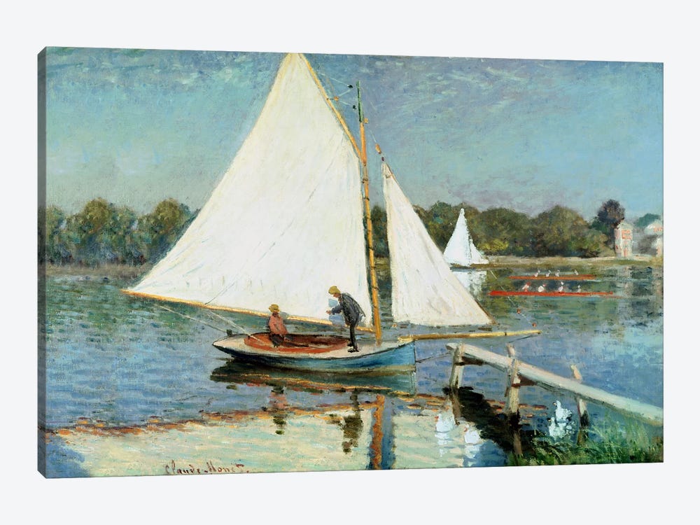 Sailing at Argenteuil, c.1874  by Claude Monet 1-piece Canvas Artwork
