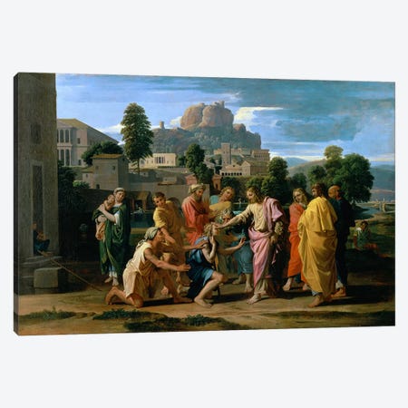 The Blind of Jericho, or Christ Healing the Blind, 1650  Canvas Print #BMN1136} by Nicolas Poussin Canvas Print
