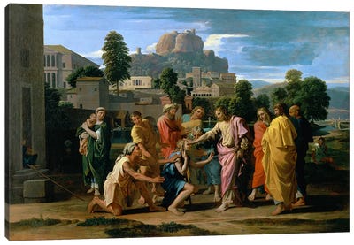 The Blind of Jericho, or Christ Healing the Blind, 1650  Canvas Art Print