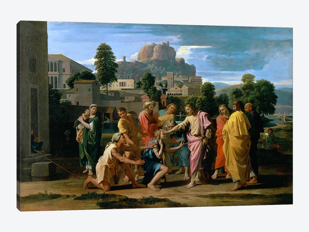 The Blind of Jericho, or Christ Healing the Blind, 1650  by Nicolas Poussin 1-piece Art Print