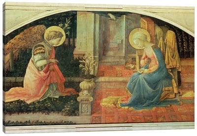The Annunciation (National Gallery, London), c.1450-53 Canvas Art Print - Virgin Mary